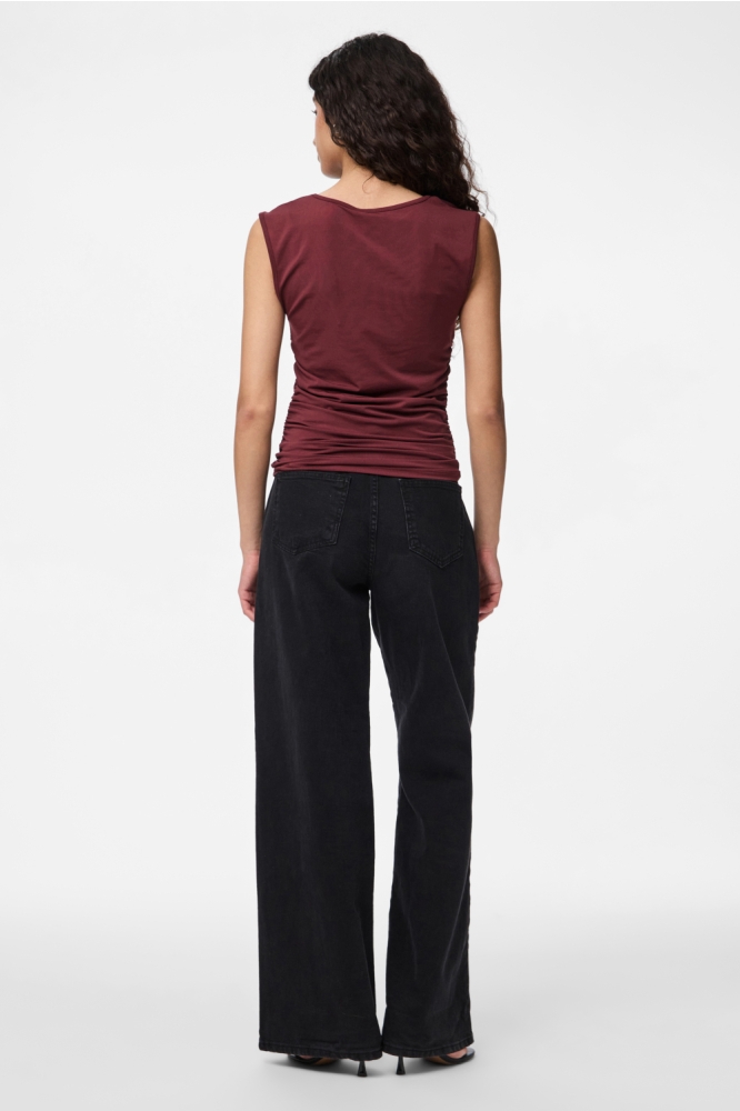 PCMADISON SL RUCHING TOP JRS NOOS B 17154655 TAWNY PORT